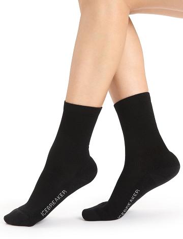 Icebreaker Merino Lifestyle Light Crew Strumpor Dam Svarta | SE 1529XYUF